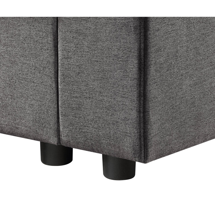 Waylon Gray Linen 4-Seater Sofa with Storage Pockets