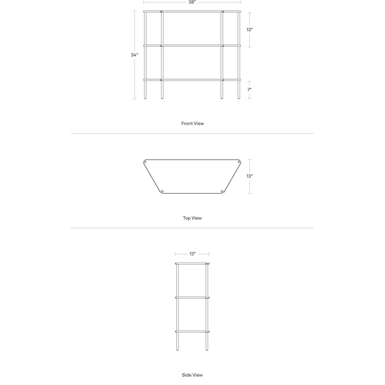 Marine Blue Adjustable Aluminum 38'' Wide Shelving Unit