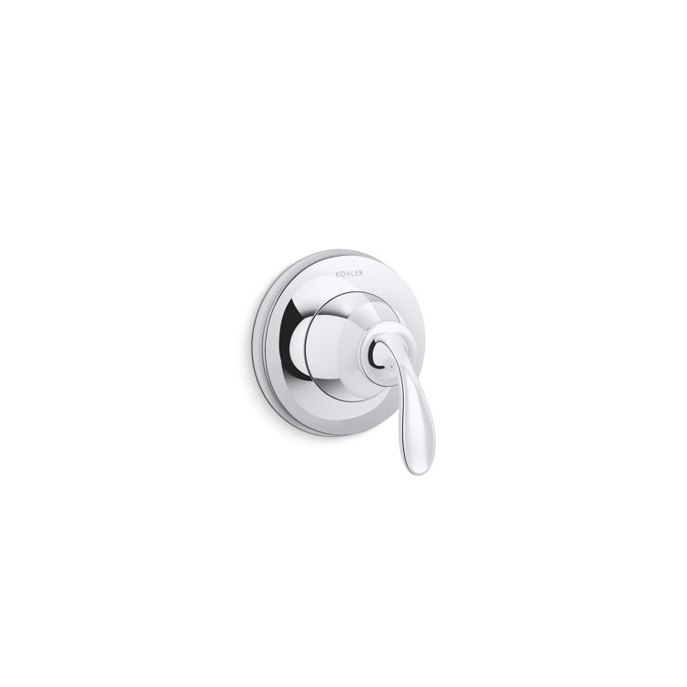 Polished Chrome Wall-Mounted Valve Trim with Metal Handle