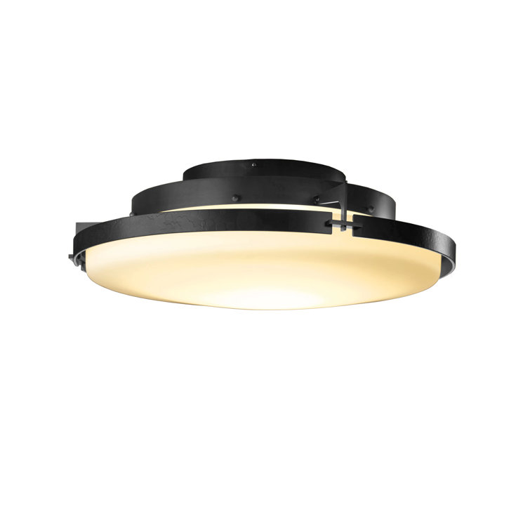 Black Opal Glass LED Flush Mount Ceiling Light
