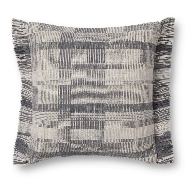 Amber Lewis Silver and Ivory 18" Woven Pillow Cover