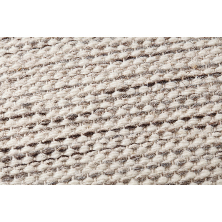 Natural and Gray Cotton Wool Blend Square Throw Pillow