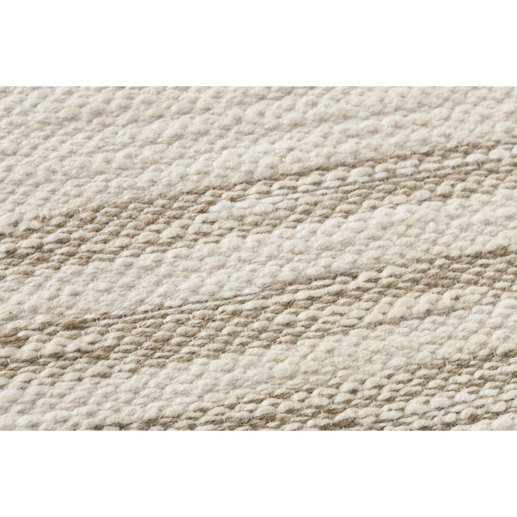 Jay Ivory Sand Striped Square Throw Pillow with Zipper
