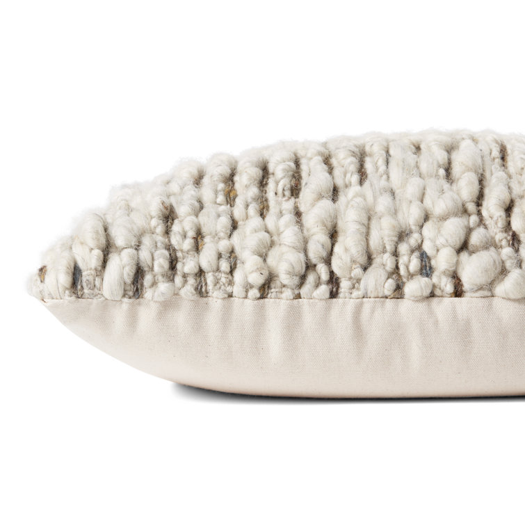 Vivienne Dove and Smoke Textured Wool Cotton Pillow