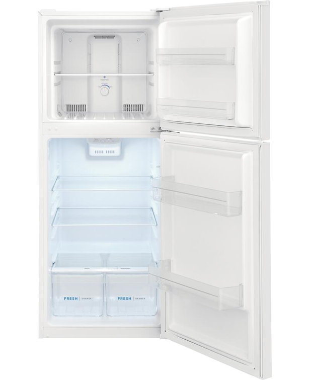 Compact White Energy Star Top Freezer Refrigerator with Ice Maker