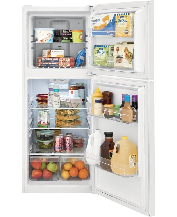 Compact White Energy Star Top Freezer Refrigerator with Ice Maker