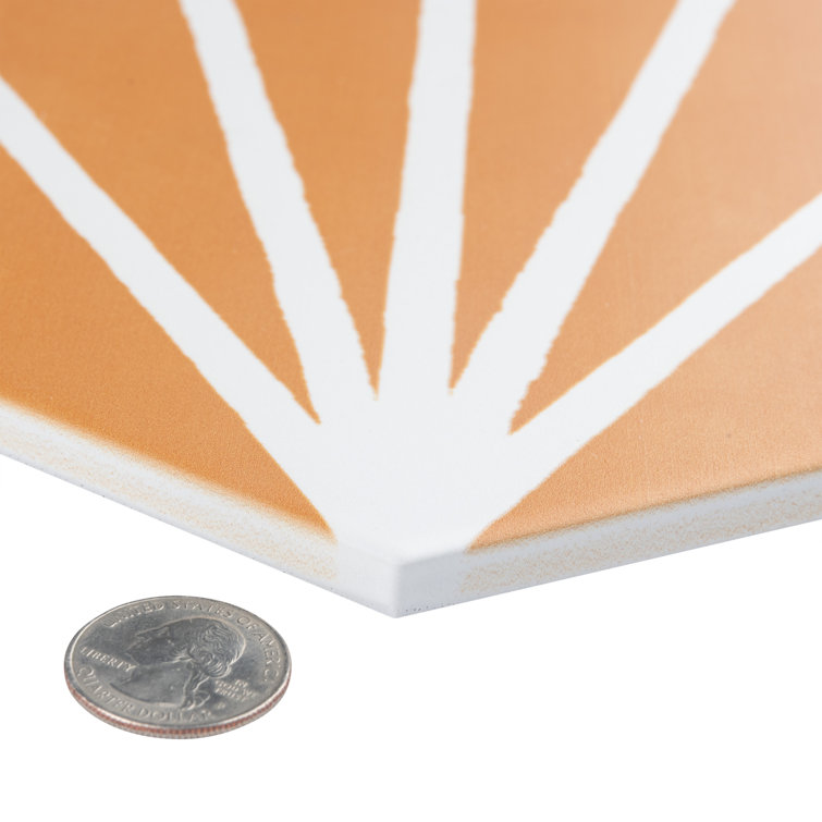 Horizon Dusk Hex 8" x 9" Matte Yellow Ceramic Tile