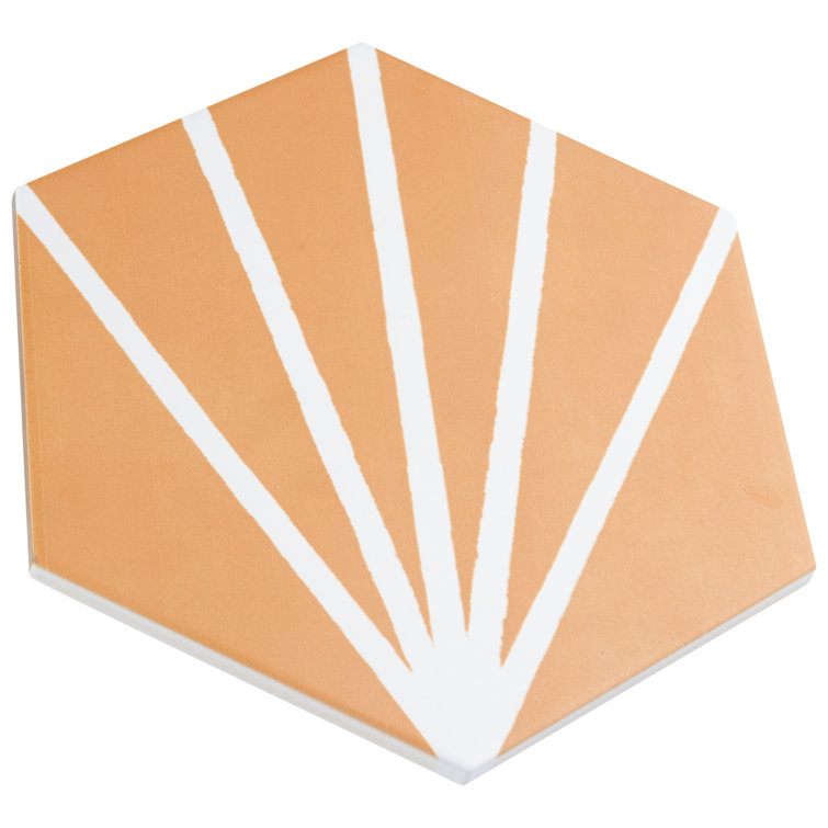 Horizon Dusk Hex 8" x 9" Matte Yellow Ceramic Tile