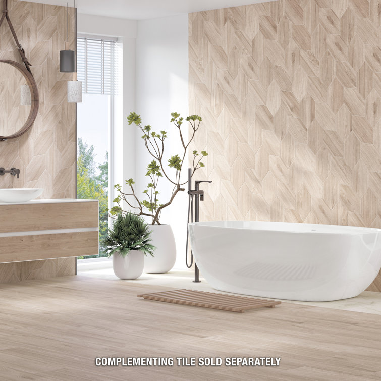 Nature Beige Large Matte Porcelain Wood Look Tile