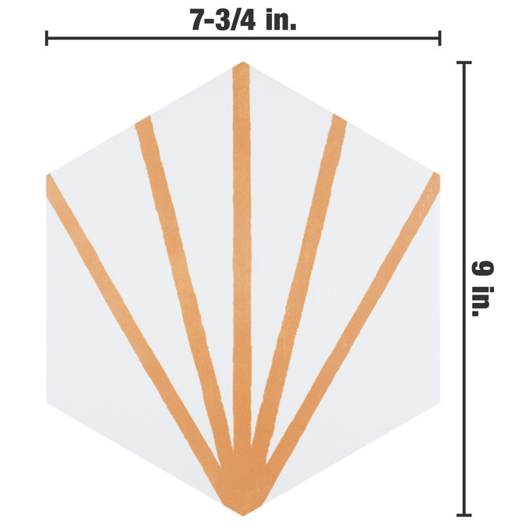Horizon Dawn Hexagon Matte Ceramic Wall and Floor Tile