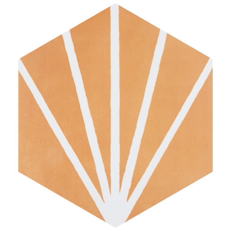 Horizon Dusk Hex 8" x 9" Matte Yellow Ceramic Tile