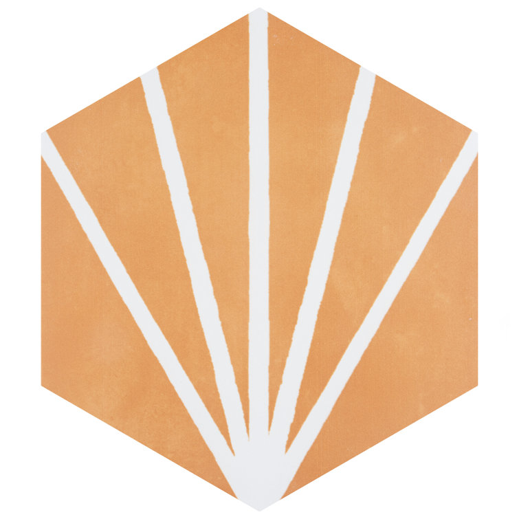 Horizon Dusk Hex 8" x 9" Matte Yellow Ceramic Tile