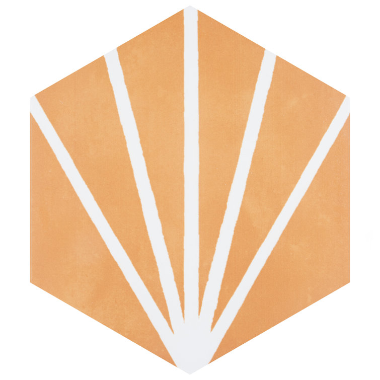 Horizon Dusk Hex 8" x 9" Matte Yellow Ceramic Tile
