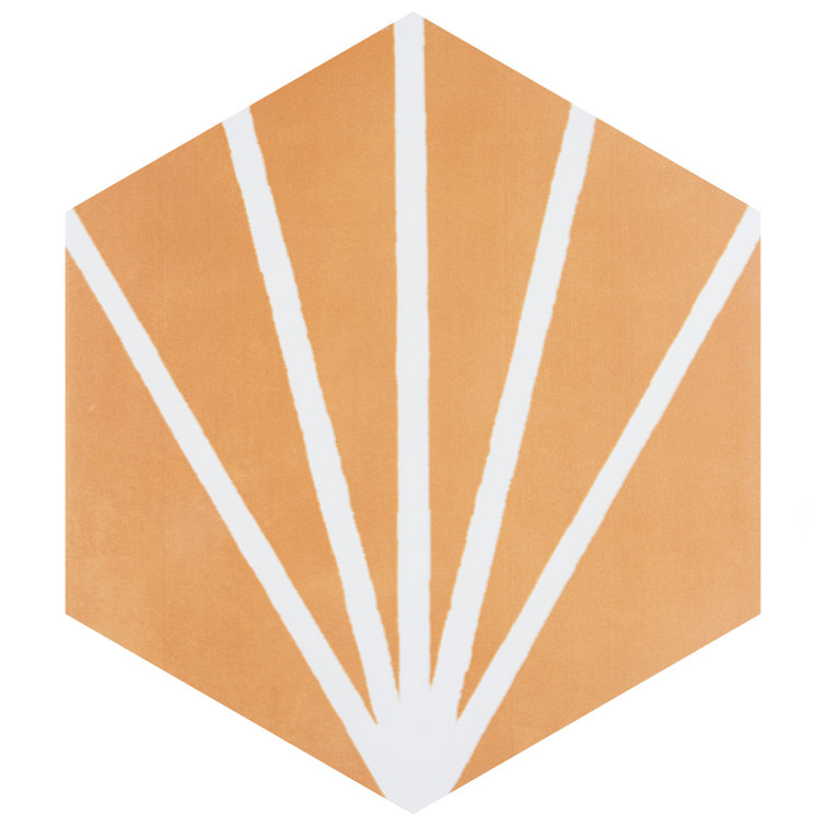 Horizon Dusk Hex 8" x 9" Matte Yellow Ceramic Tile