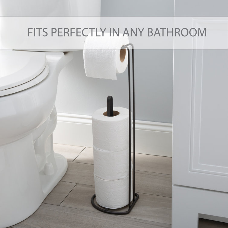Bronze Freestanding Toilet Paper Holder with Reserve