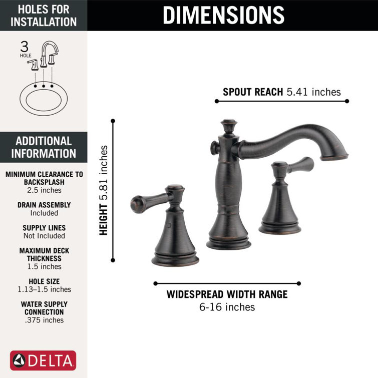 Elegant Venetian Bronze Widespread Bathroom Faucet with Metal Pop-Up Drain