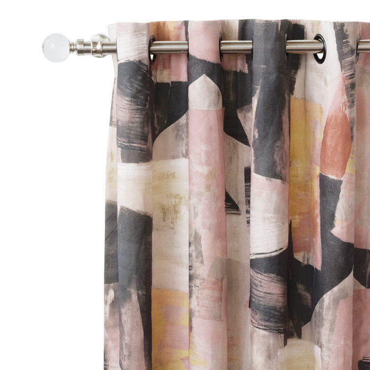 Alma Abstract Multicolor Room Darkening Curtain Panel 48" W x 84" L