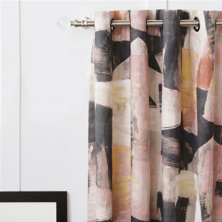 Alma Abstract Multicolor Room Darkening Curtain Panel 48" W x 84" L