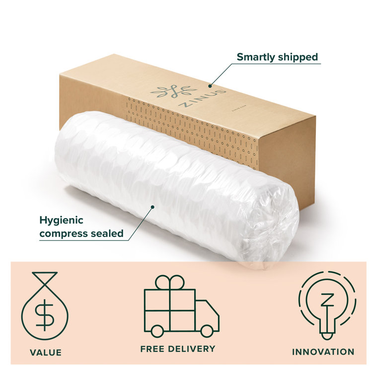 Twin 8'' White and Gray Eurotop Innerspring Mattress