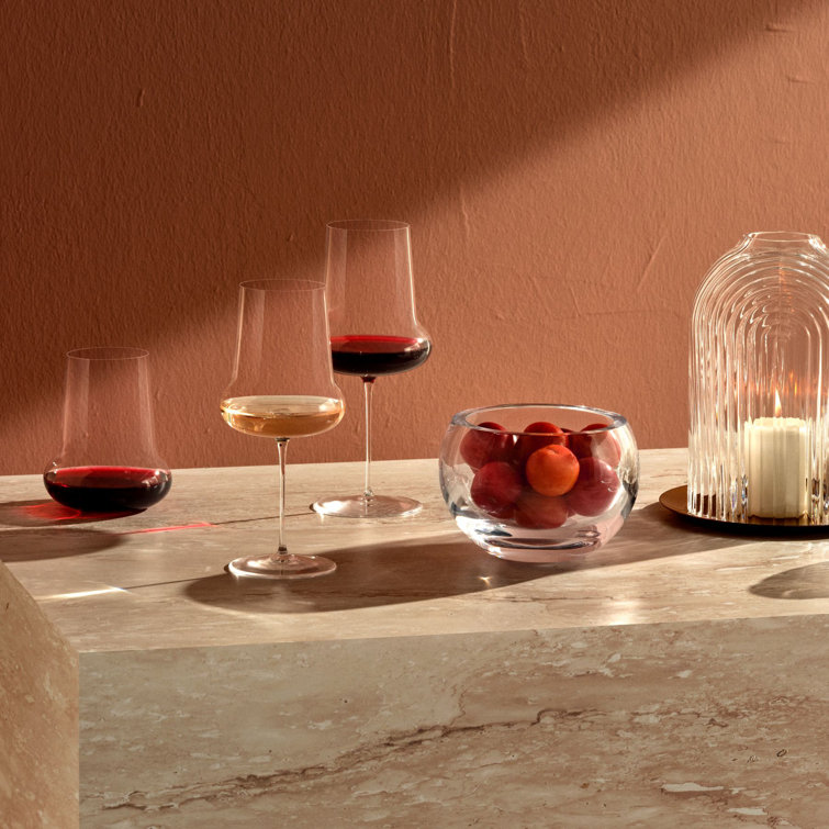 Ilo Ripple-Patterned Clear Glass Candleholder with Copper Base
