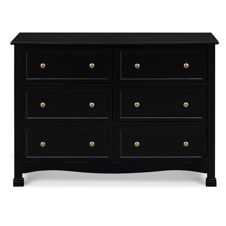 Ebony Horizontal Double Nursery Dresser with 6 Spacious Drawers