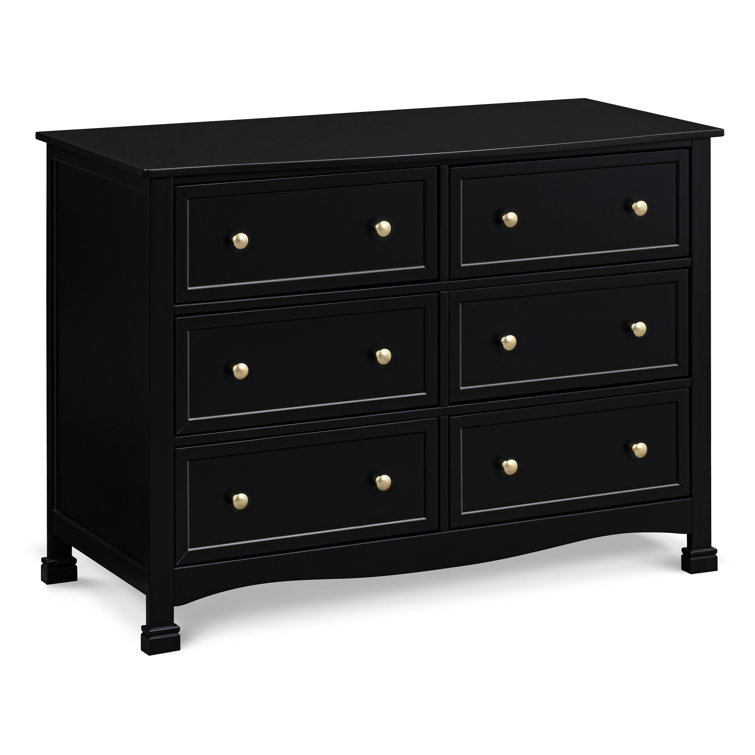 Ebony Horizontal Double Nursery Dresser with 6 Spacious Drawers