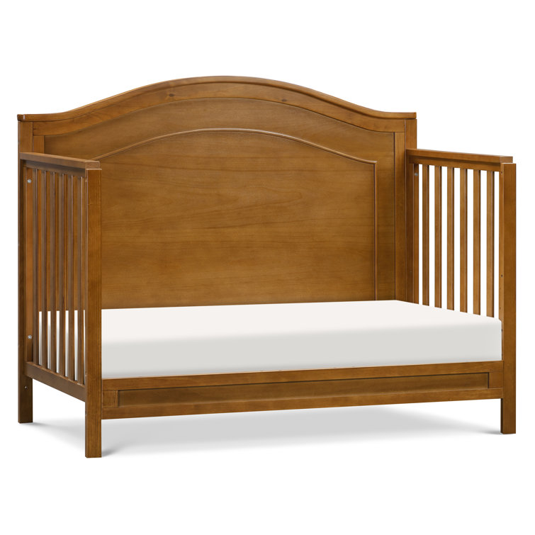 Chestnut Solid Wood 4-in-1 Convertible Crib with Adjustable Heights