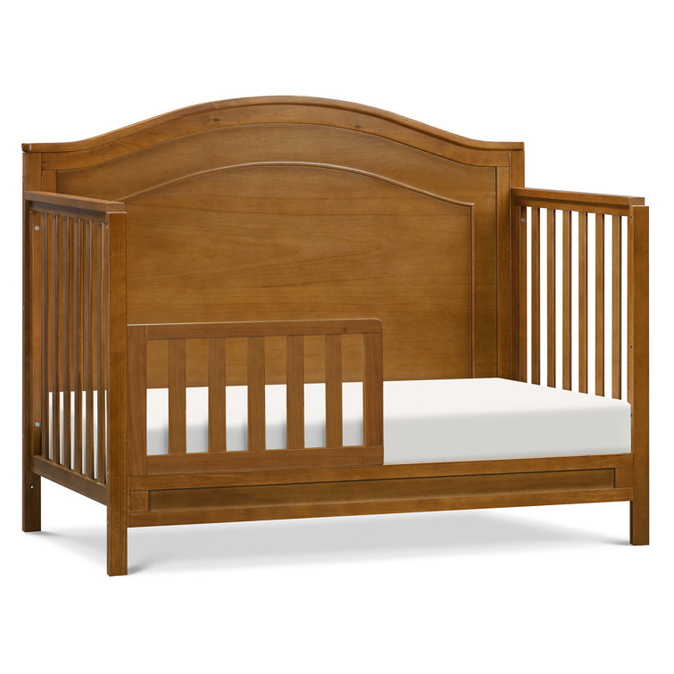 Chestnut Solid Wood 4-in-1 Convertible Crib with Adjustable Heights