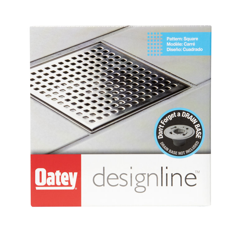 4" x 4" Stainless Steel Square Shower Drain with Grate