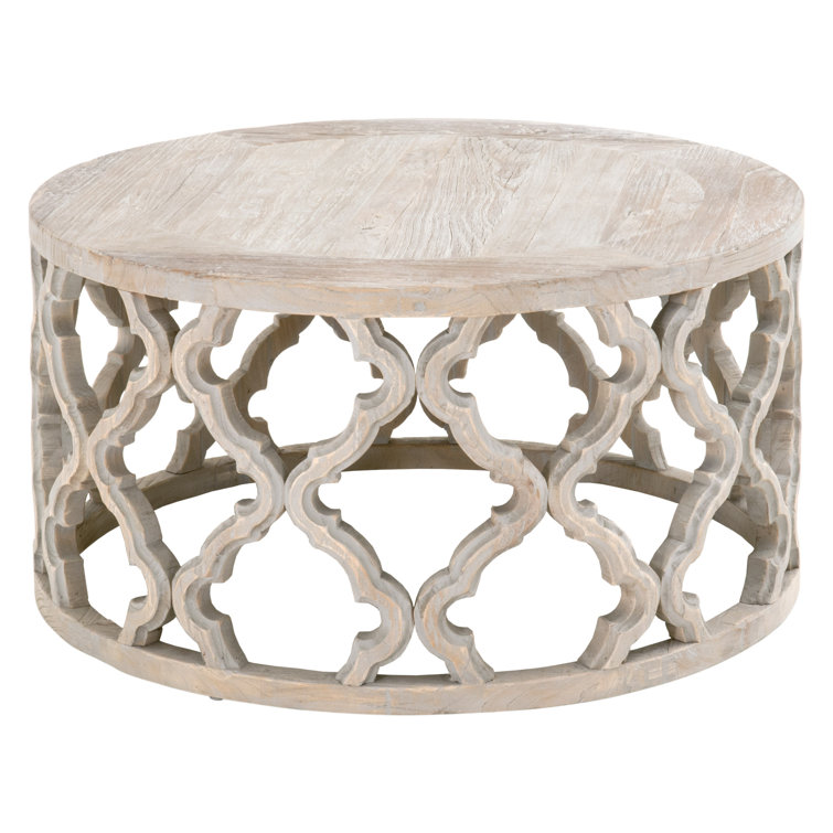 Traditional Round Brown Wood Occasional Coffee Table