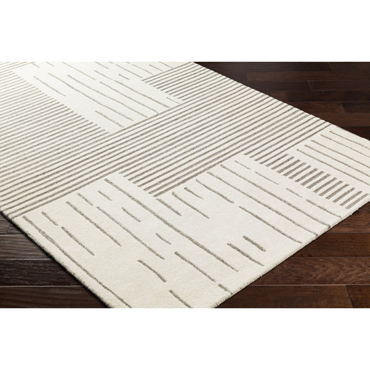 Roma Ivory and Gray Hand Tufted Wool Rug