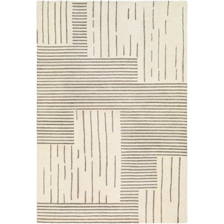 Roma Ivory and Gray Hand Tufted Wool Rug