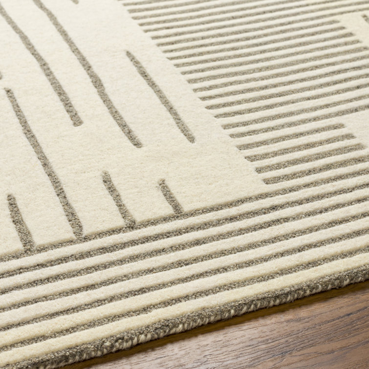 Roma Ivory and Gray Hand Tufted Wool Rug