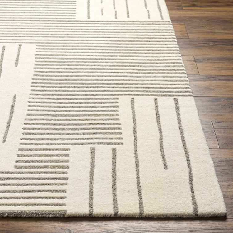 Roma Ivory and Gray Hand Tufted Wool Rug