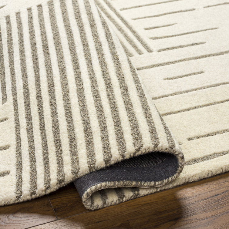Roma Ivory and Gray Hand Tufted Wool Rug