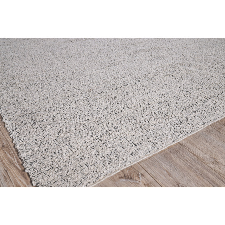 Handmade Morello Synthetic Area Rug in Dark Gray & Ivory, 3' x 5'