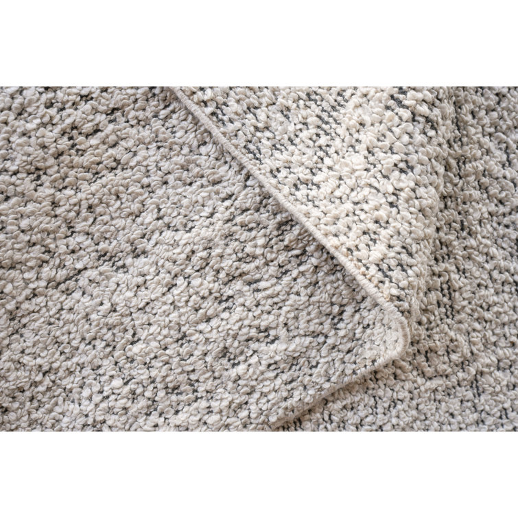 Handmade Morello Synthetic Area Rug in Dark Gray & Ivory, 3' x 5'