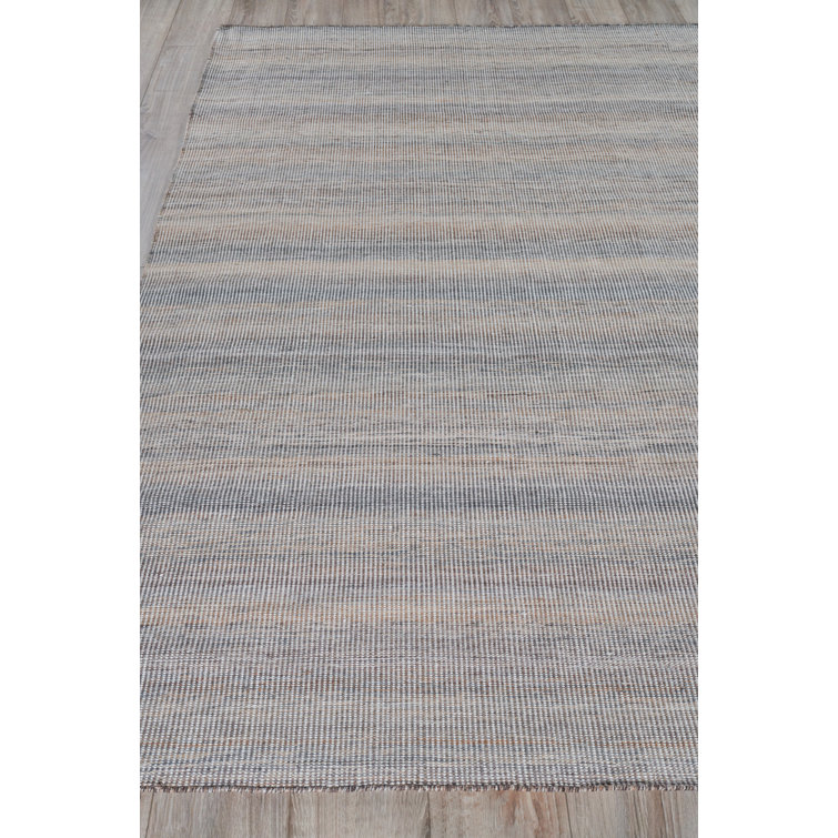 Lenzi Handmade Flatweave 10' x 14' Gray/White Synthetic Rug