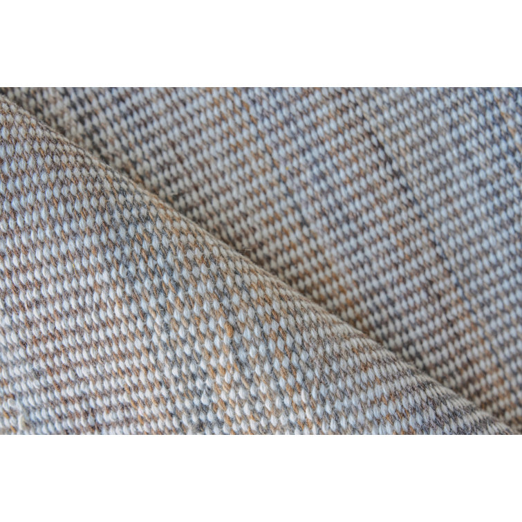 Lenzi Classic Handmade Gray and White Stripe Flatweave Rug 5' x 8'