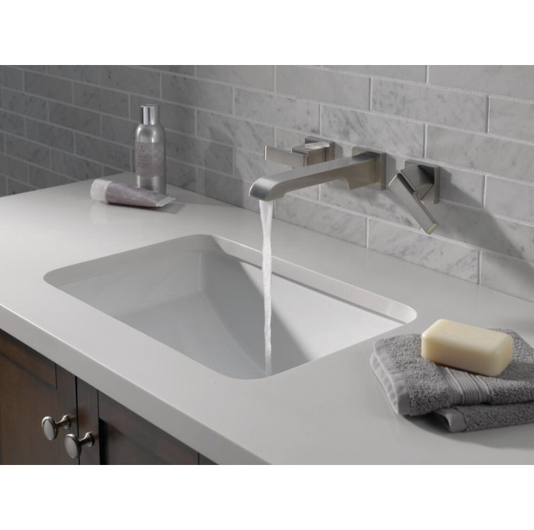 Stainless Steel Wall Mounted Widespread Bathroom Faucet