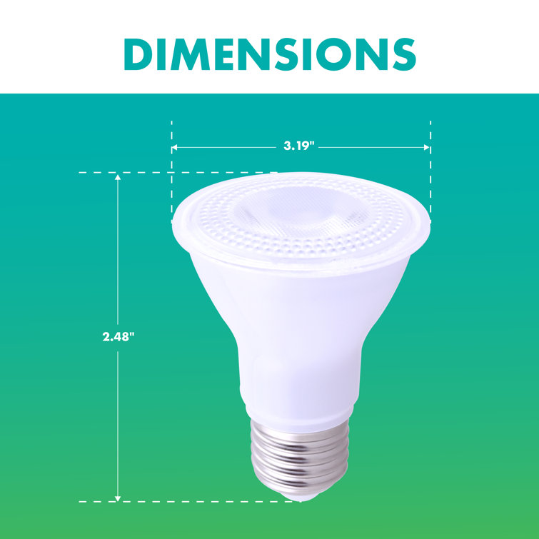 50-Watt Equivalent Par 20 Dimmable E26 LED Light Bulb, 2700K Warm White Lamp, 12-Pack