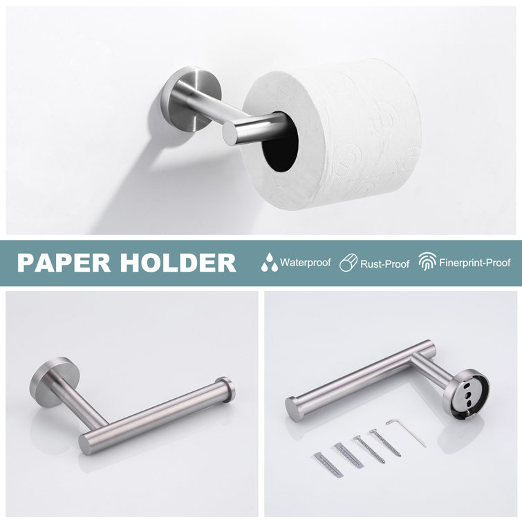 Brushed Nickel 3-Piece Stainless Steel Bathroom Hardware Set