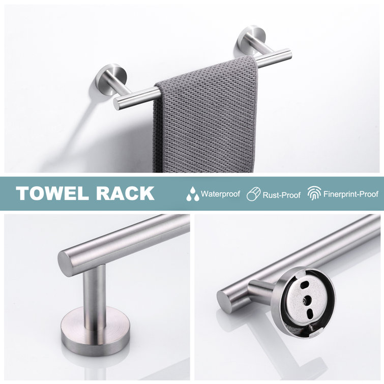 Brushed Nickel 3-Piece Stainless Steel Bathroom Hardware Set
