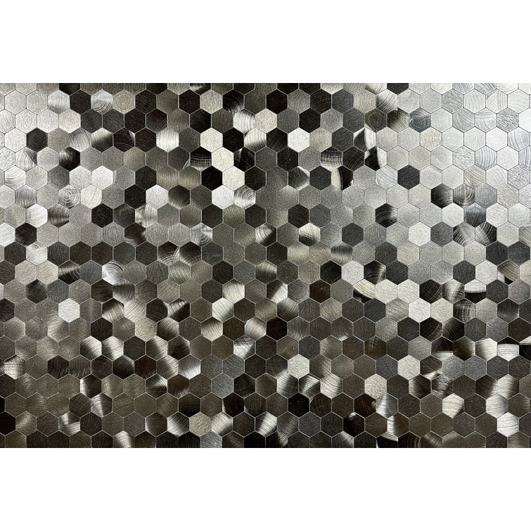 Copper Hexagon Aluminum Peel and Stick Mosaic Tile