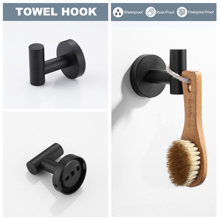 Matte Black Stainless Steel 3-Piece Bathroom Hardware Set
