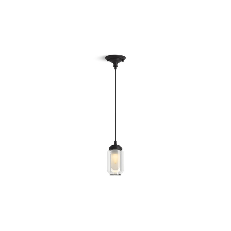 Matte Black Glass One-Light Pendant