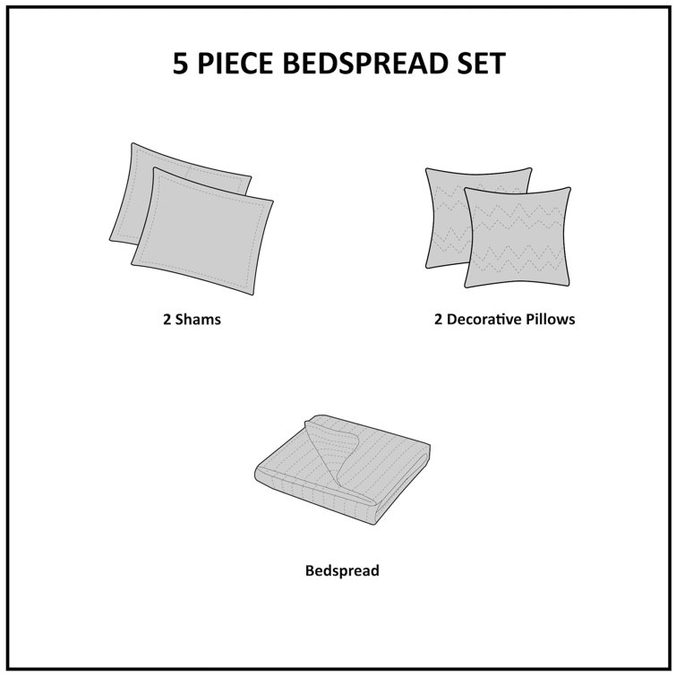 Bellagio Brown King Reversible Microfiber Bedspread Set
