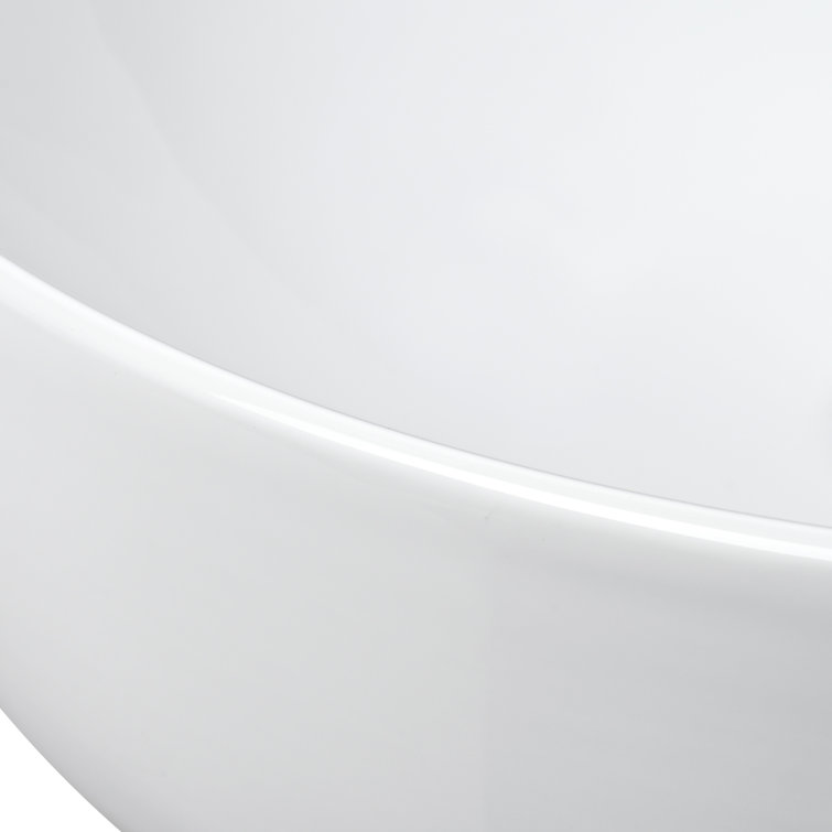 Aquaterior 16" Round White Ceramic Above-Counter Vessel Sink