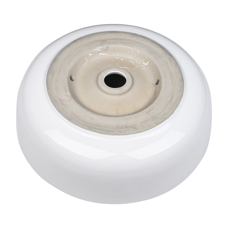 Aquaterior 16" Round White Ceramic Above-Counter Vessel Sink