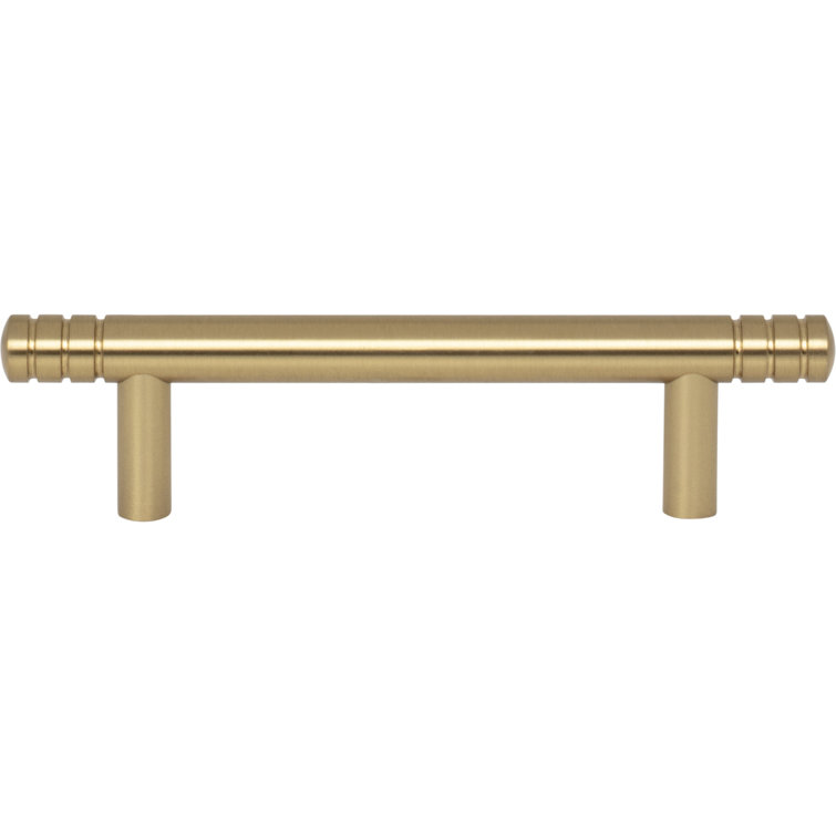 Warm Brass Modern Bar Handle with Mounting Hardware